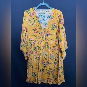 Flowy floral yellow dress